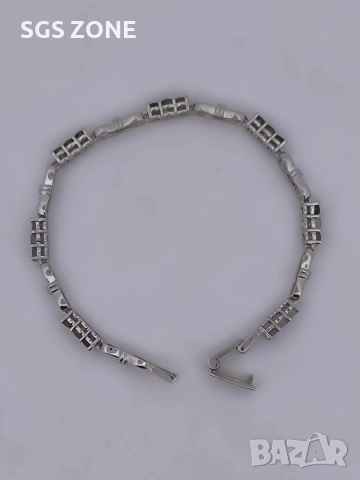 Ръчно изработена сребърна гривна с мулти турмалин, снимка 5 - Гривни - 52580837