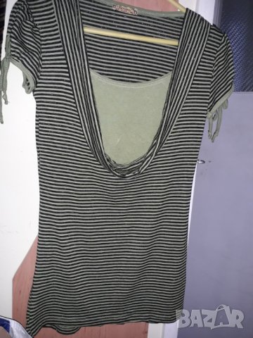Дамска блуза къс ръкав с платка отпред, снимка 3 - Тениски - 29021980