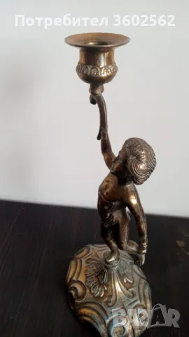 Винтидж месингов свещник, снимка 3 - Декорация за дома - 49667186