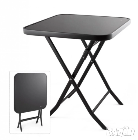 Сгъваема маса Muhler, със стъклен плот, снимка 2 - Други стоки за дома - 52112812