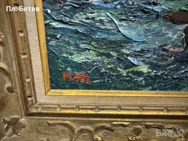 Стара маслена картина, снимка 3 - Картини - 48290737