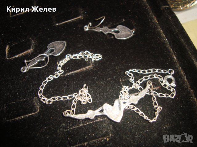 ПОСРЕБРЕНО НЕЖНО КОЛИЕ и ОБЕЦИ със ЗЕЛЕНИ КАМЪНИ ОЛИВИН 21665, снимка 8 - Бижутерийни комплекти - 32525204