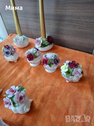 Порцеланови декорации с цветя, снимка 4 - Декорация за дома - 50924523