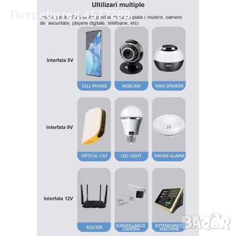 Ups (5v/9v/12v/15v/24v) 10400 mah, снимка 4 - UPS захранвания - 52139961