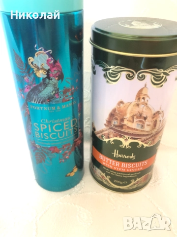 Метални кутии за бисквити Harrods и Fortnum & Mason, нови, празни, подходящи за колекция и декорация, снимка 6 - Колекции - 52262715