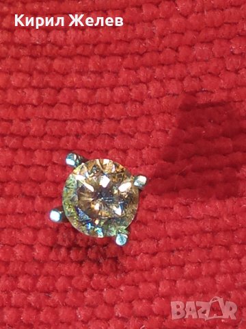 СТРЕБЪРНА ОБЕЦА с ГОЛЯМ ЮВЕЛИРНО ФАСЕТИРАН БЛЕСТЯЩ ПЛАНИНСКИ КРИСТАЛ 39945