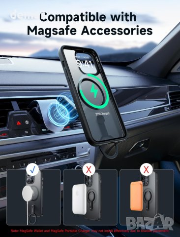 Калъф JSAUX за iPhone 15 Pro Max 4 В 1 с магнитен пръстен и стойка, снимка 5 - Калъфи, кейсове - 43002355