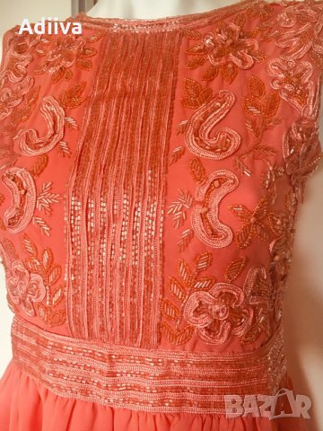 Нова  рокля с мъниста цвят праскова TFNC London, снимка 6 - Рокли - 28302452