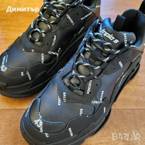 Balenciaga Triple S Black - Оригинални - Отлично състояние, снимка 9 - Маратонки - 52524017