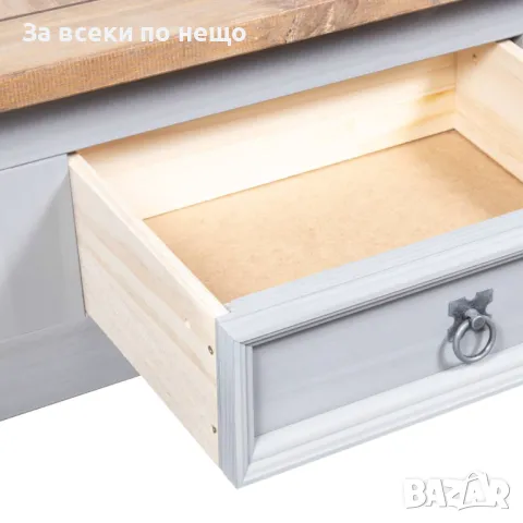 Маса за кафе, мексикански бор, стил Корона, сива, 100x60x45 cм, снимка 2 - Маси - 48361667