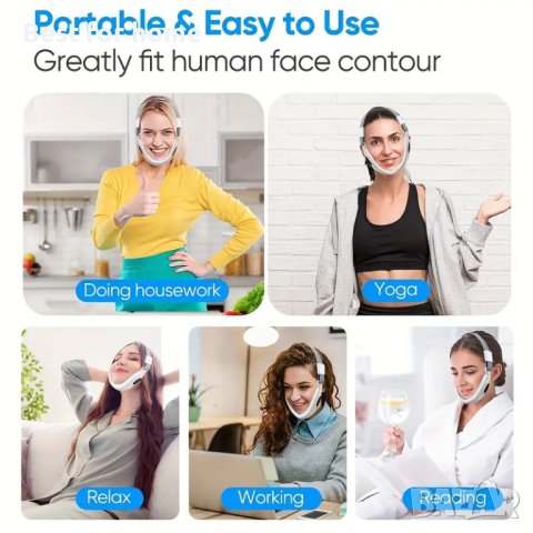 Уред за терапия на лице и двойна брадичка EMS V face beauty meter, снимка 11 - Масажори - 43936278