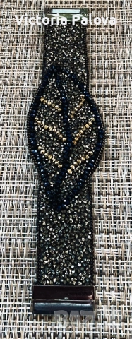 Гривна/ маншет  с кристали и мъниста, снимка 3 - Гривни - 52256396