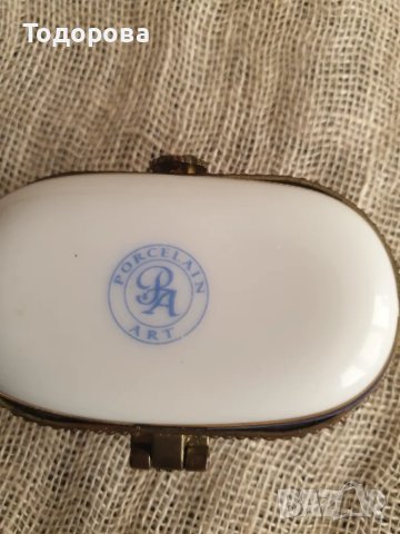 Порцеланова кутийка  с метален обков Porcelain Art, снимка 6 - Антикварни и старинни предмети - 48741907