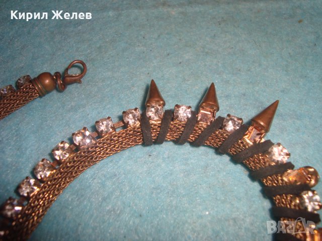 ИСКРЯЩО ПОЗЛАТЕНО КРИСТАЛНО РОКАДЖИЙСКО АРТ ХЕВИ-МЕТЪЛ КОЛИЕ ОГЪРЛИЦА 27022, снимка 13 - Колиета, медальони, синджири - 35132629