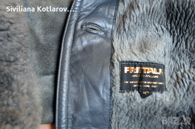 Дамски дълъг кожух, сив, финландски, естествена кожа, снимка 3 - Палта, манта - 52508959