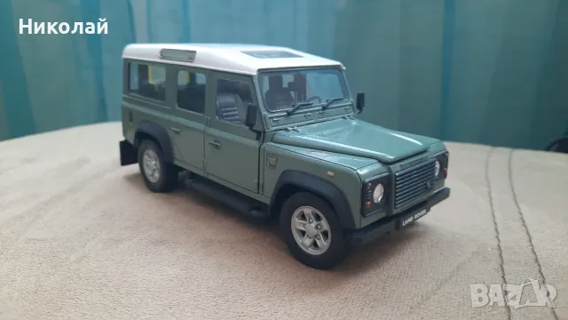 1997 Land Rover Defender 110" 1:24 Cararama/Hongwell Diecast Колекционерски модел количка, снимка 2 - Колекции - 49238248