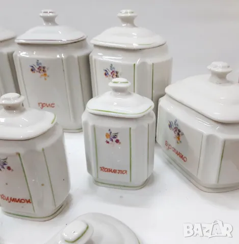 Стари порцеланови буркани за подправки и продукти - 11 бр.(13.5), снимка 4 - Антикварни и старинни предмети - 47736030