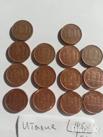 лот от 14 монети 1 евроцент Италия, снимка 3 - Нумизматика и бонистика - 44862161