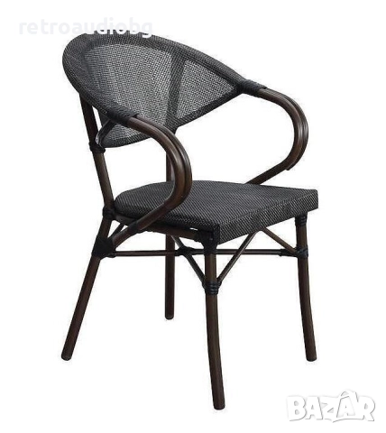  Градински стол Коста в черен цвят