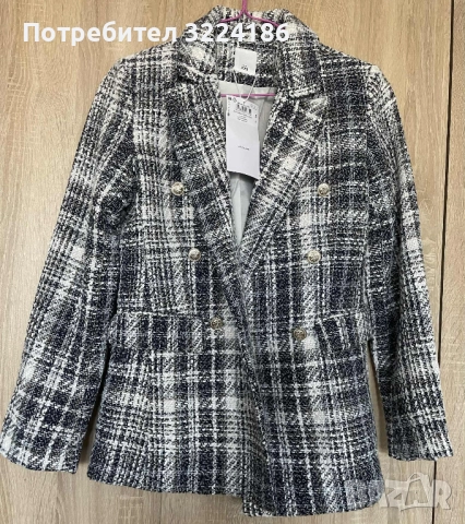 НОВО! Плътно дамско сако с подплата ХS размер, снимка 4 - Сака - 52884033