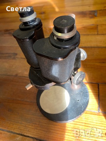 Стар микроскоп антикварен, снимка 2 - Антикварни и старинни предмети - 43076789