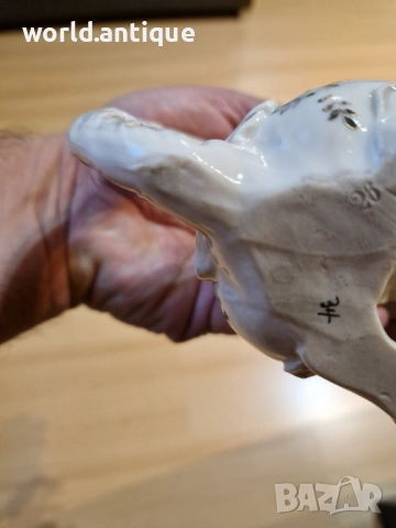 Много стара антикварна японска керамична фигура статуетка куче лъв Фу , снимка 8 - Антикварни и старинни предмети - 52150766