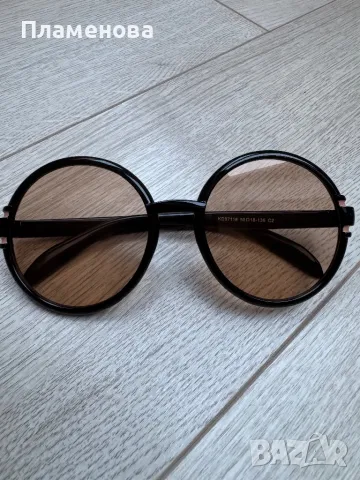 Дамски кафеви кръгли очила , снимка 5 - Слънчеви и диоптрични очила - 49358052