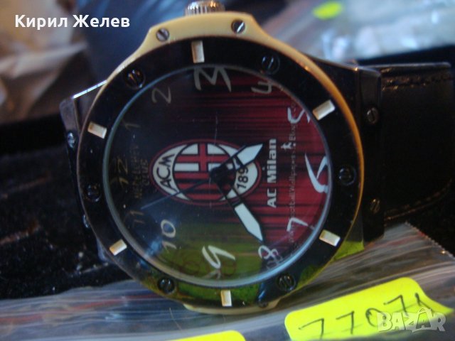NEDELCHEV CLUB AC MILAN ФУТБОЛЕН ЗАПАЛЯНКОВСКИ КВАРЦ ЧАСОВНИК ФК МИЛАН РАБОТЕЩ 77071, снимка 8 - Мъжки - 32912268