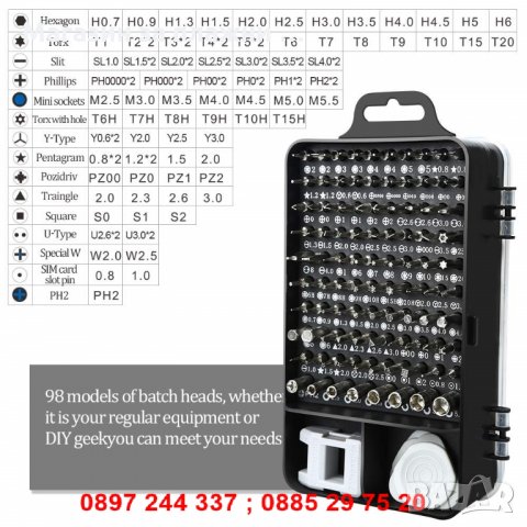 Сет отвертки 115 в 1, снимка 2 - Отвертки - 28596721