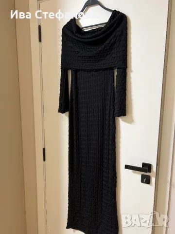 Нова универсален one size елегантна официална дълга черна еластична парти секси рокля , снимка 8 - Рокли - 48112559