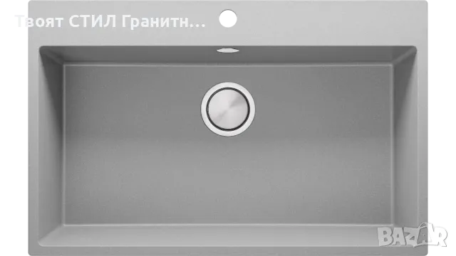 Сив кухненска мивка от гранит Рига 80 XXL 780 x 500 мм, снимка 5 - Мивки - 48625895