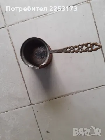 Голямо ново медно джезве с бронзова дръжка, снимка 2 - Декорация за дома - 35302160