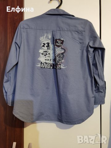 Синя модерна памучна риза за момиче LOMAN, снимка 6 - Ризи - 37881526
