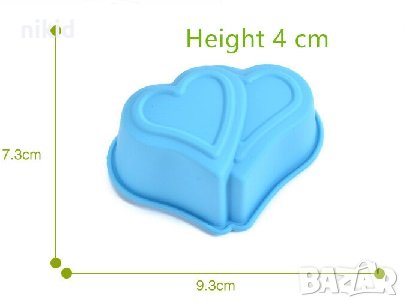 Сърце и половина дълбок силиконов молд форма калъп шоколад гипс дапун декор
