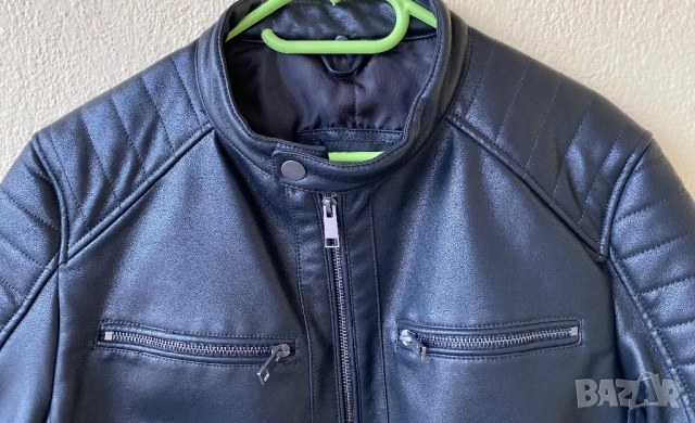 Мъжко кожено яке с подплата — М, снимка 4 - Якета - 52900717