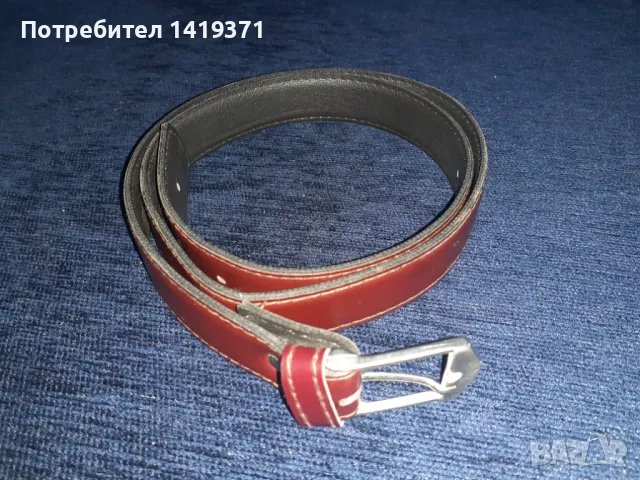 Красив кафяв кожен дамски колан с дължина 97 см