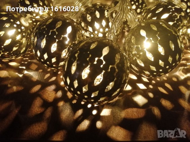 Нови LED гирлянди с красиви метални топки., снимка 4 - Декорация за дома - 42994932