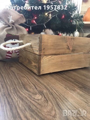 Декоративна дървена щайга с конопени дръжки, снимка 5 - Други стоки за дома - 26228630