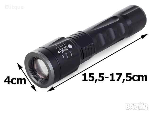 Малък тактически LED фенер, светодиоден и CREE ZOOM осветяване FL87, снимка 10 - Други - 52805672