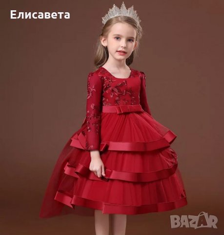 Детска официална рокля - цвят Бордо, снимка 1 - Детски рокли и поли - 33122363