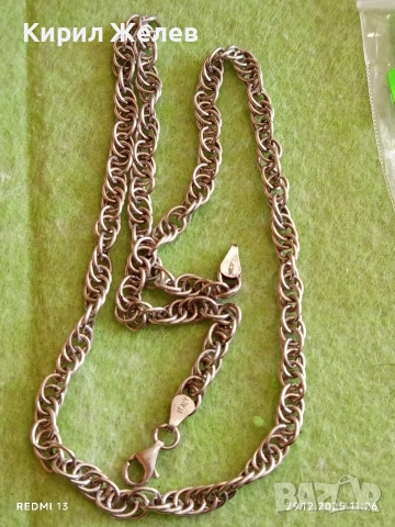 Сребърен ланец с кралска плетка Italy майстоска ръчна изработка 52484