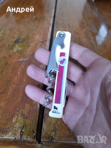 Стар нож,отварачка,тирбушон Wellcome, снимка 2 - Други ценни предмети - 52203924