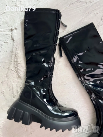 Дамски ботуши от лак, снимка 5 - Дамски ботуши - 52306081