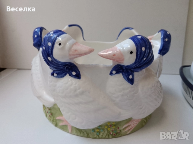 Солнички и кашпа с мотив патици, снимка 2 - Други - 52424674