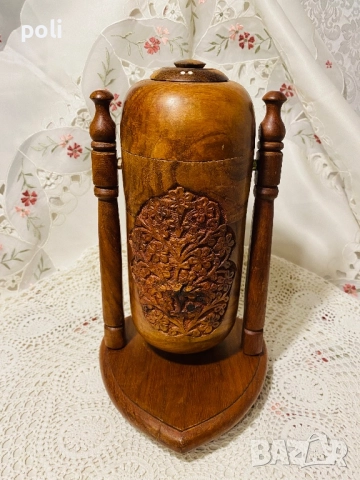 дървена поставка за бутилки 