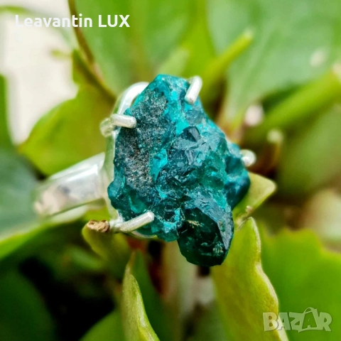 Сребърен пръстен с Диопсид , снимка 2 - Пръстени - 51561769