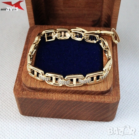 Гривна с 14К златно покритие 234849, снимка 4 - Гривни - 53389547