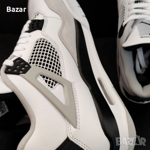 Нови Оригинални Обувки Nike Air Jordan Retro 4 Military White Black Бели Маратонки Кецове Размер 42 , снимка 7 - Кецове - 39713455