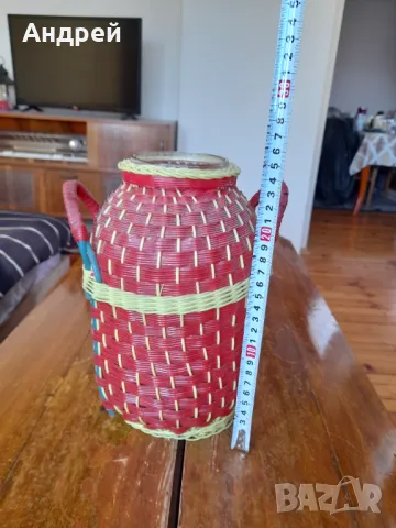 Стар плетен буркан #2, снимка 3 - Други ценни предмети - 49484533