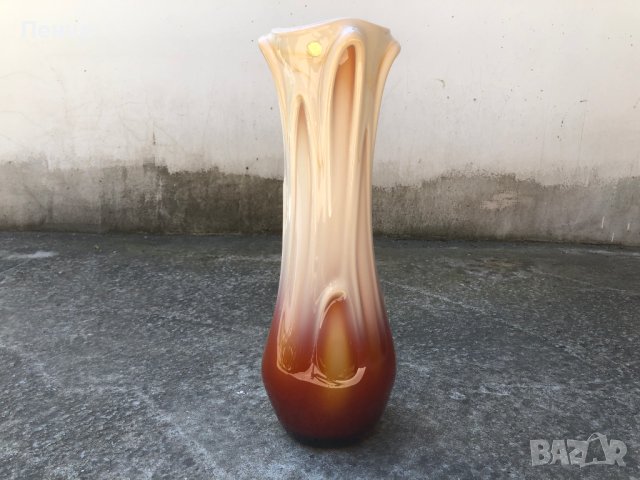 стара ваза/цветно стъкло/ "SIP" - MADE IN BULGARIA, снимка 14 - Антикварни и старинни предмети - 40618295